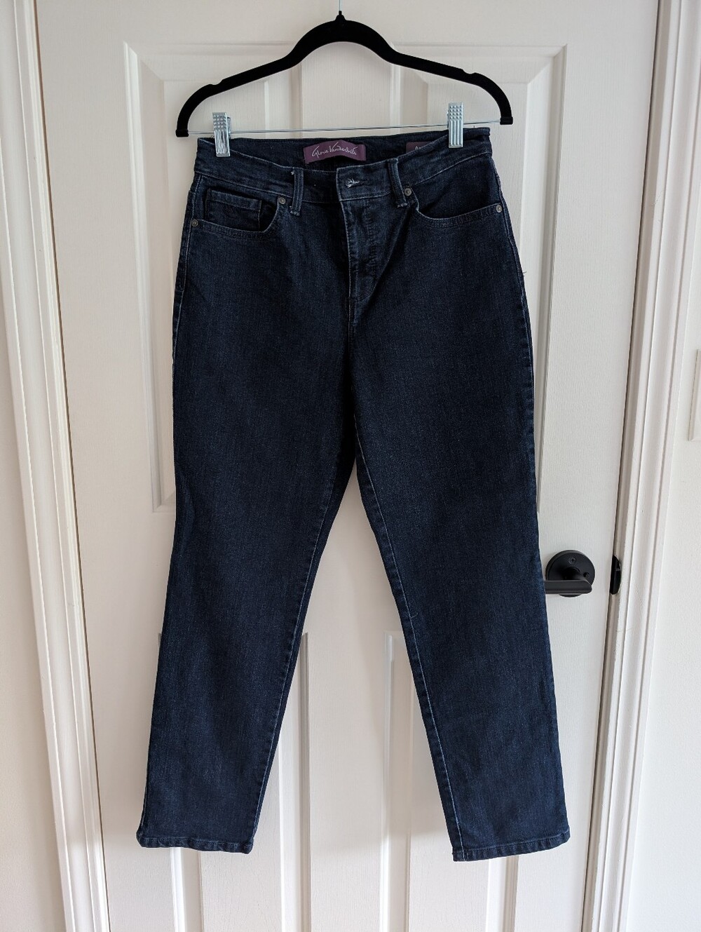 Gloria Vanderbilt Amanda Stretch Denim Jeans, Dark Blue, Size Petite 6 - Picture 3 of 12